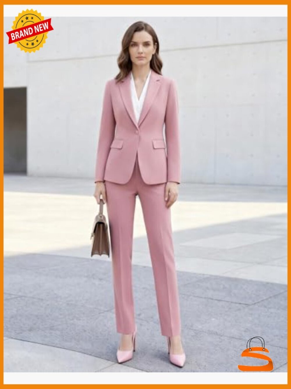 Two Piece Pantsuit - Wrinkle-Free High End Business Blazer Set Professional - Picture 5 of 7